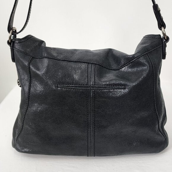 The Sak Black Leather Crossbody Adjustable Strap Rock Boho Grunge Costal Cowgirl - Picture 5 of 16